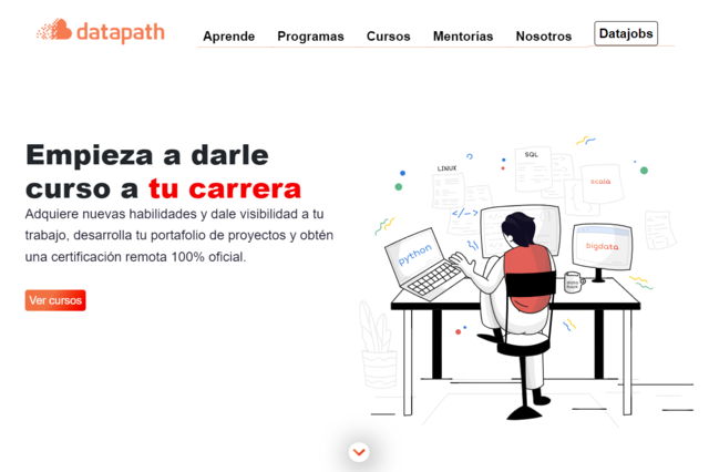 imagen del inicio de la plataforma de Datapath