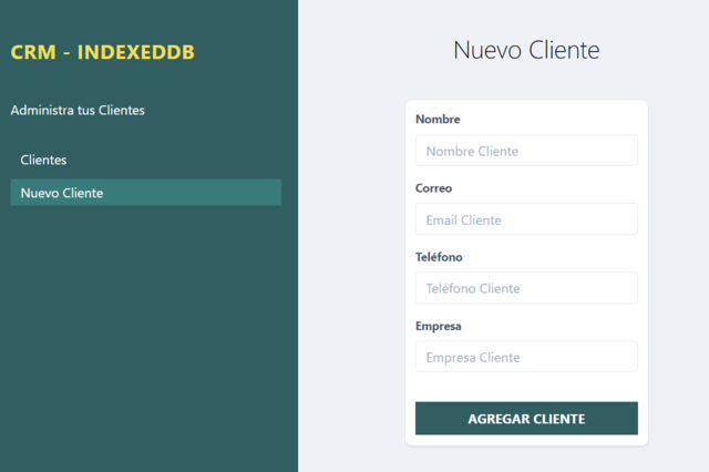 imagen de la app del CRM de clientes